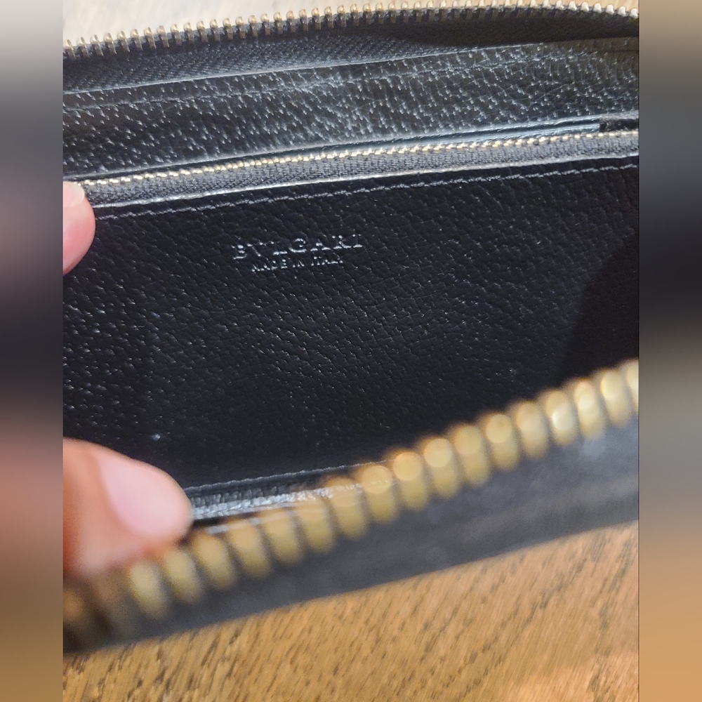 BVLGARI Authentic Black Canvas Zip Around Wallet - Picture 13 of 15